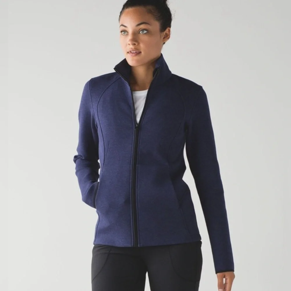 Lululemon Insculpt Jacket Heathered Deep Indigo Sz 4